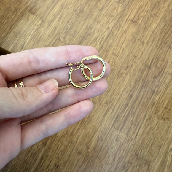 -Kozakh Sadie Huggie Hoop Earrings, 14k Gold Fill Bead Hoops - Picture 4 of 7